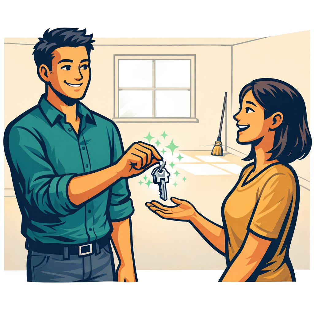 Besenreine Schlüsselübergabe nach vollständiger Entrümpelung